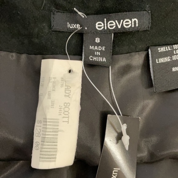 Luxe Eleven | Black & Blue Leather Skirt - Picture 4 of 6